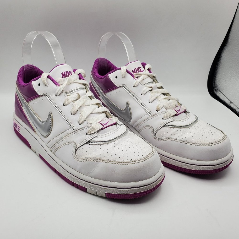 NIKE AIR MAGENTA & WHITE LOW TOP SNEAKERS